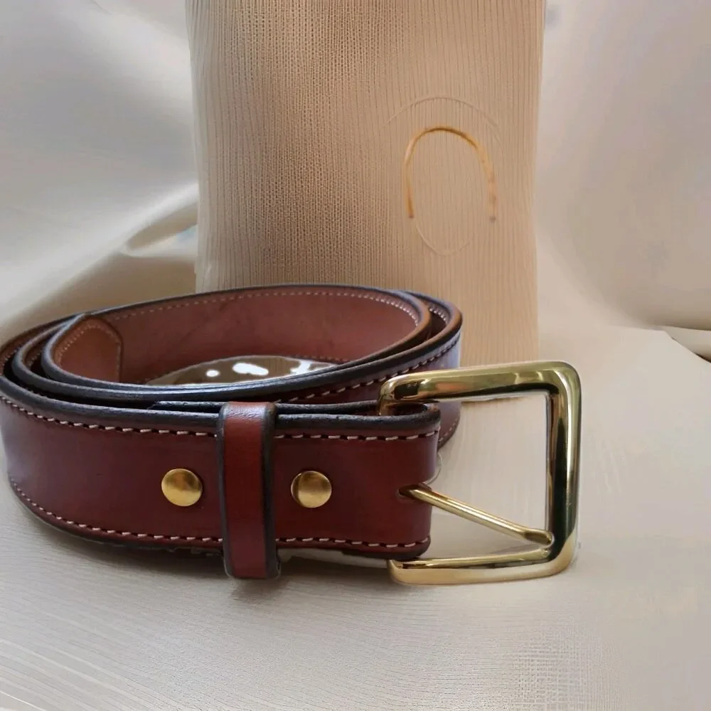 Forrest Hill Amish Made Leather Men's Red  Belt Size 40 1.75in Adjustable Buckle
